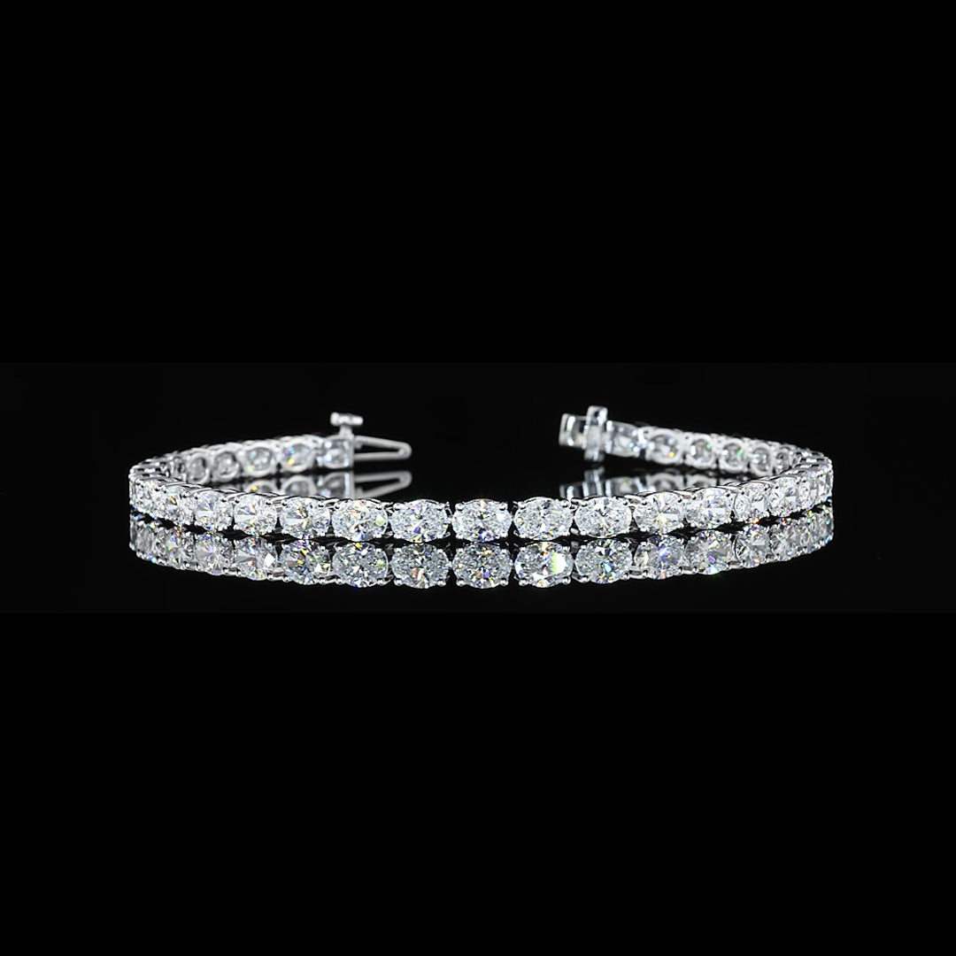 8 CTW East-West Oval Lab Grown Diamond Tennis Bracelet