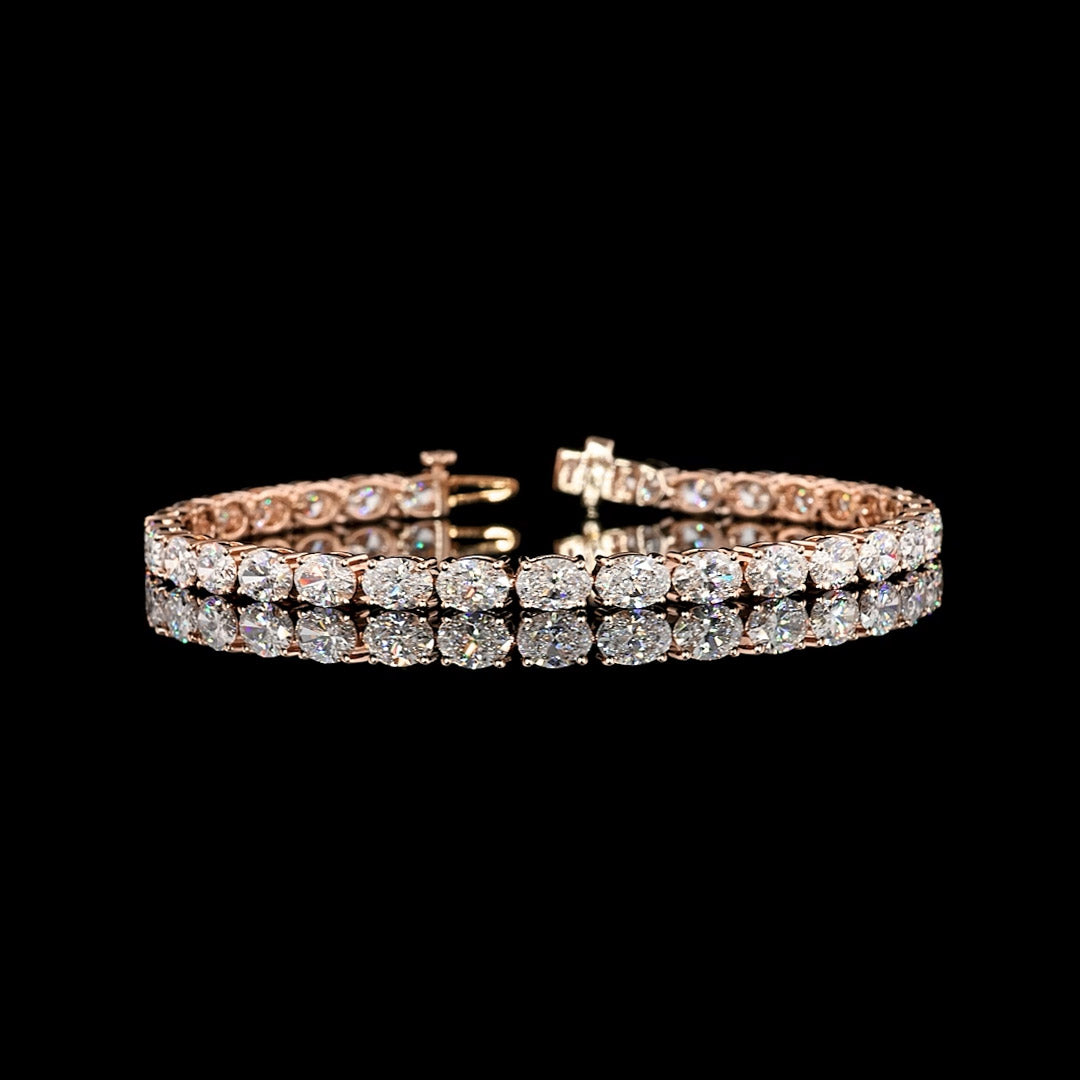 10 CTW East-West Oval Lab Grown Diamond Tennis Bracelet