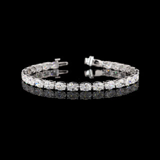 12 CTW East-West Oval Lab Grown Diamond Tennis Bracelet