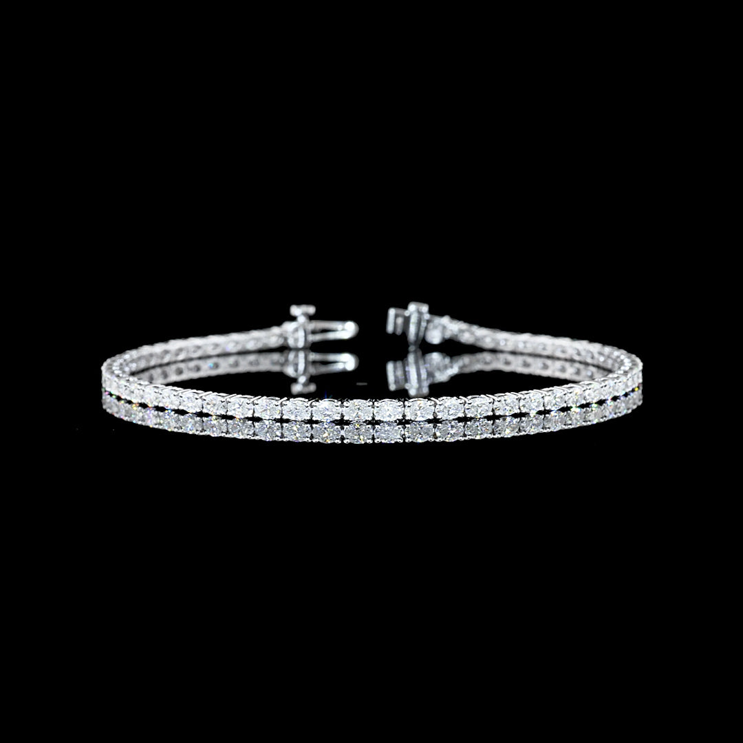 3 CTW East-West Oval Lab Grown Diamond Tennis Bracelet