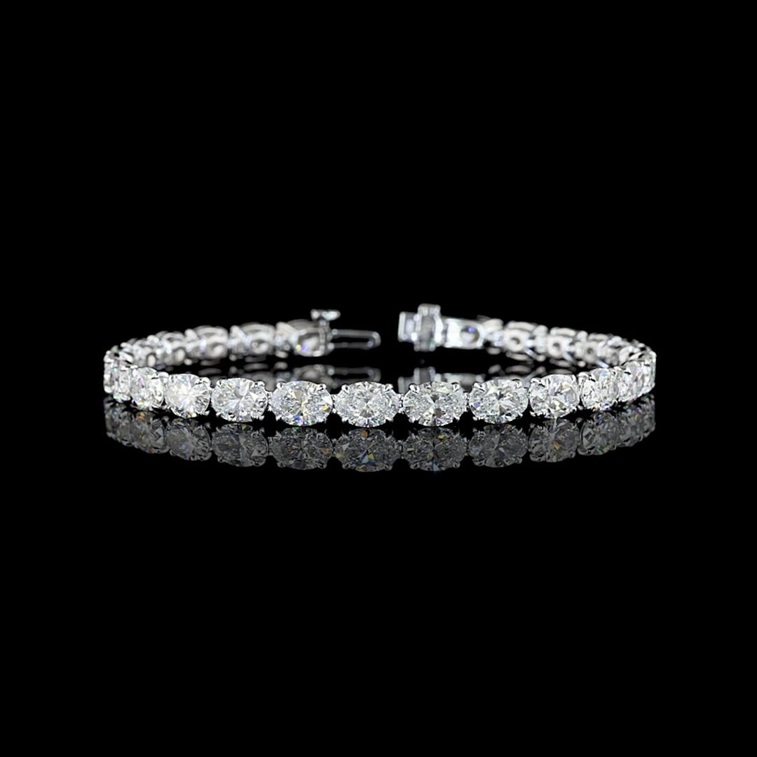 15 CTW East-West Oval Lab Grown Diamond Tennis Bracelet