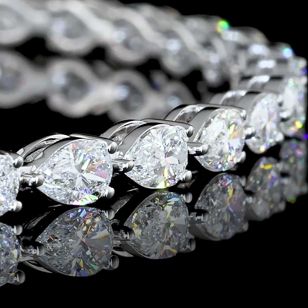 4 CTW East-West Pear Lab Grown Diamond Tennis Bracelet