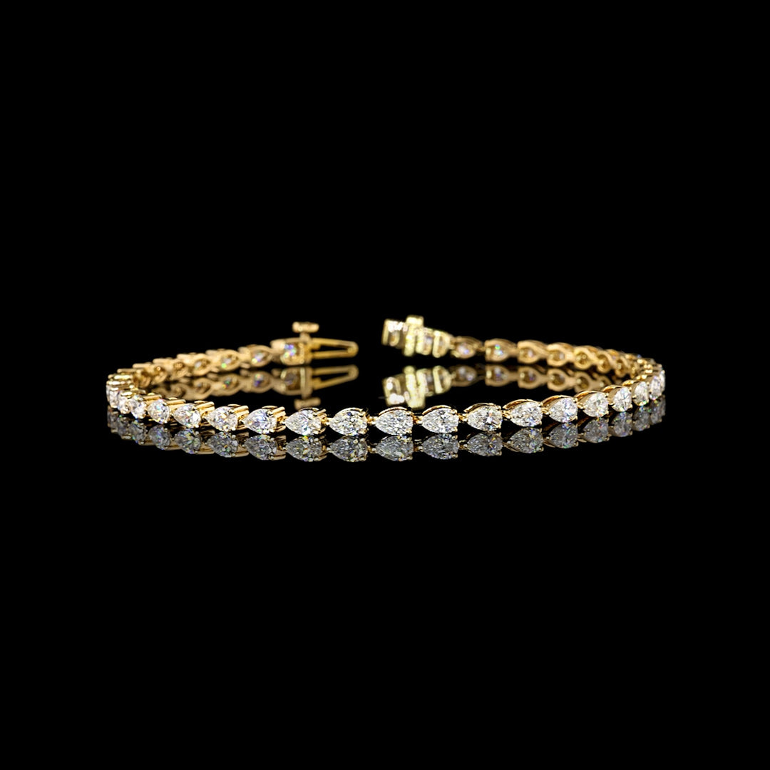 4 CTW East-West Pear Lab Grown Diamond Tennis Bracelet