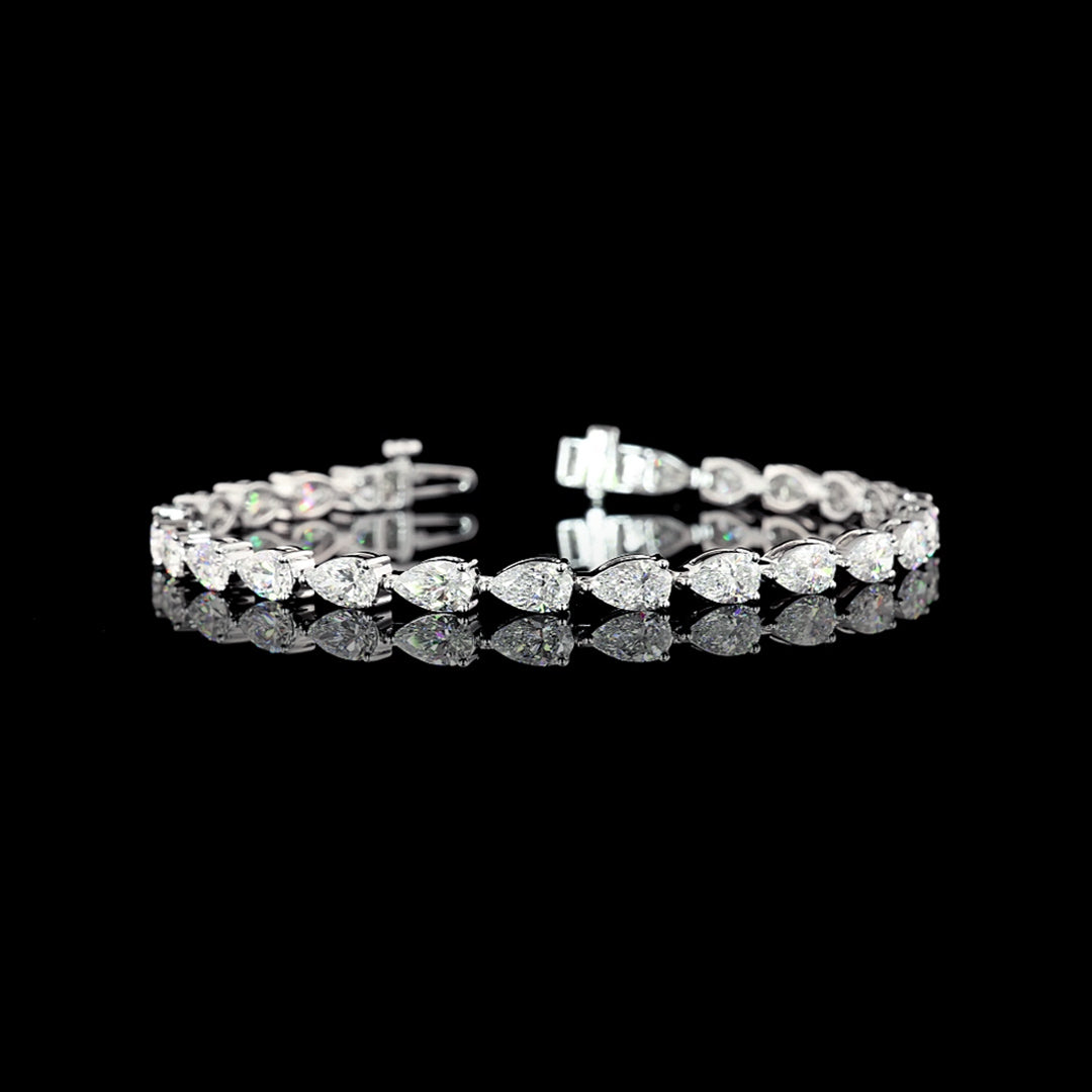 8 CTW East-West Pear Lab Grown Diamond Tennis Bracelet