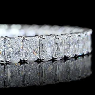 Lab Grown Diamonds 20 CTW radiant lab-grown diamond tennis bracelet with 42 sparkling diamonds on a 7-inch white gold band