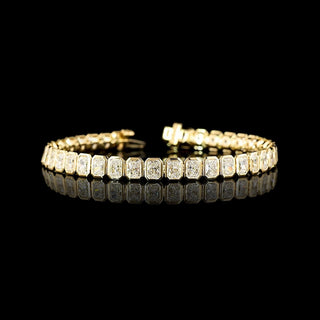 12 CTW Radiant Bezel Lab Grown Diamond Tennis Bracelet