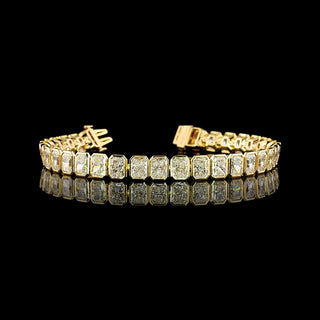 21 CTW Radiant Bezel Lab Grown Diamond Tennis Bracelet