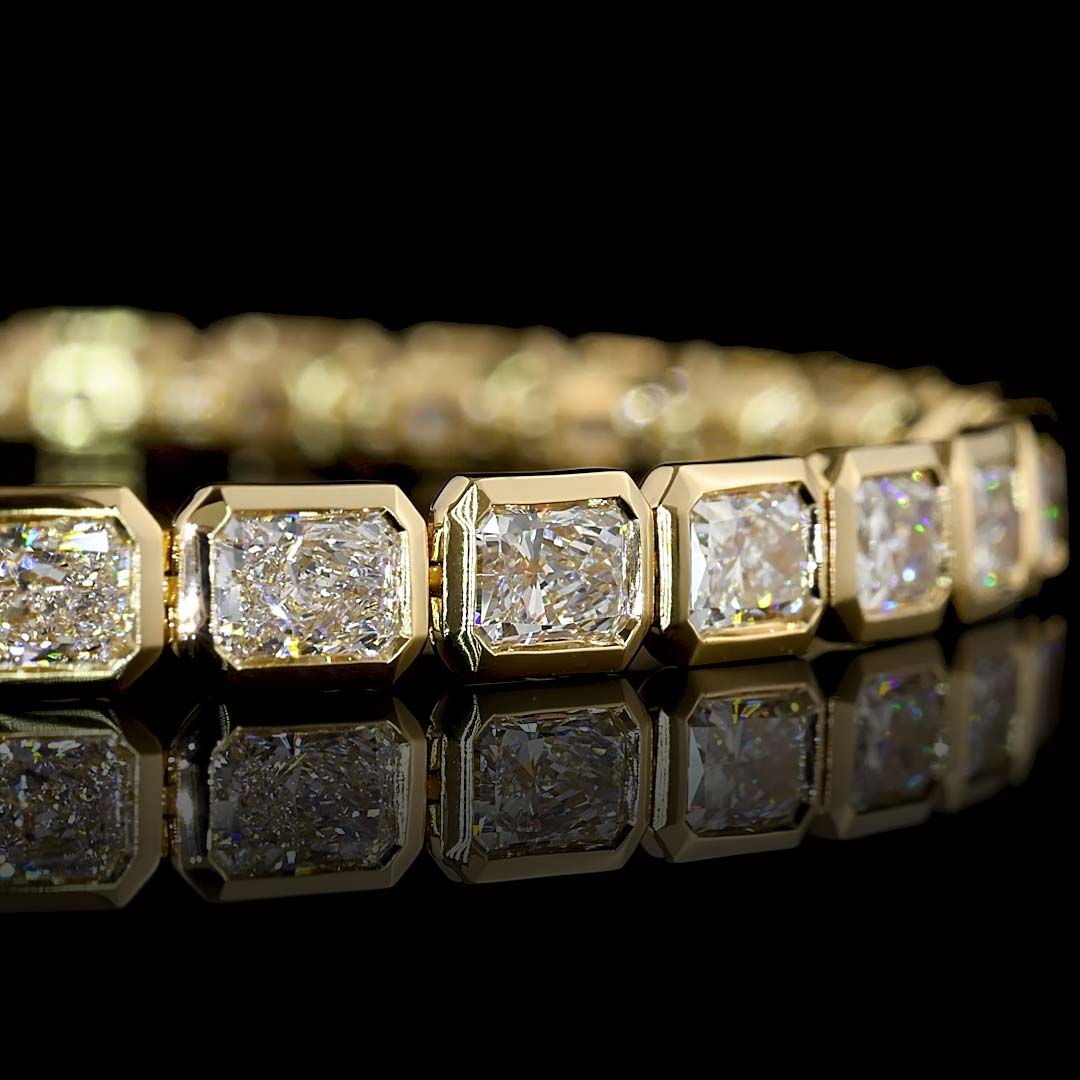7 CTW East-West Radiant Bezel Lab Grown Diamond Tennis Bracelet
