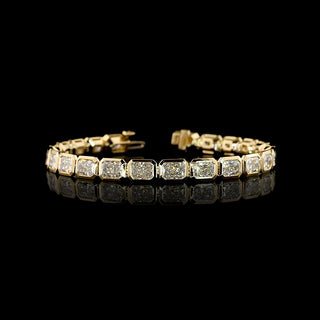 15 CTW East-West Radiant Bezel Lab Grown Diamond Tennis Bracelet