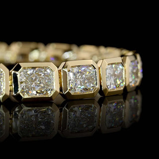 15 CTW East-West Radiant Bezel Lab Grown Diamond Tennis Bracelet