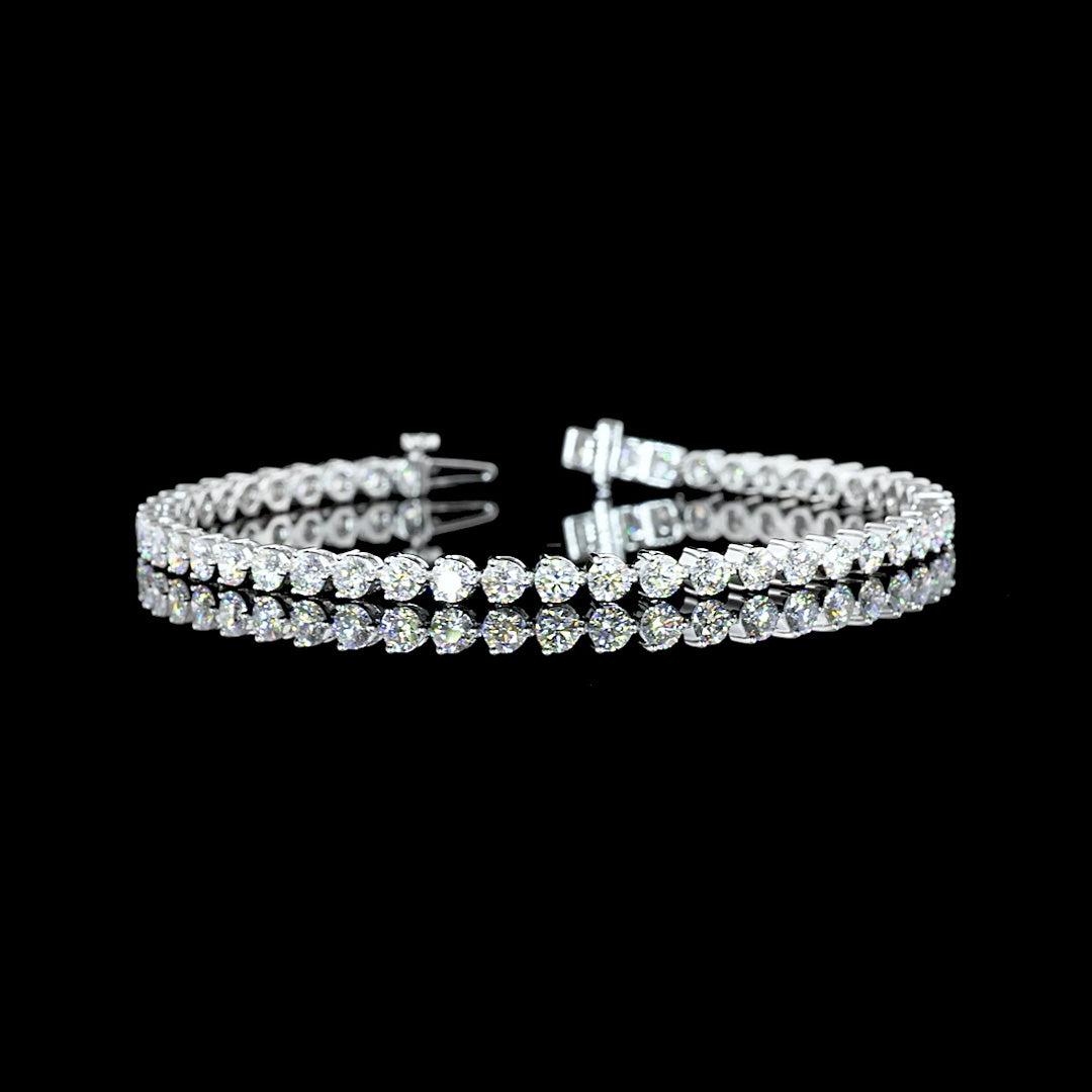 5 CTW Three-Prong Round Lab Grown Diamond Tennis Bracelet