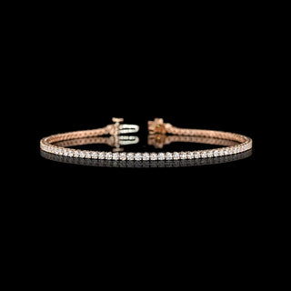 Round lab-grown diamond tennis bracelet with 2 carats total weight, 7-inch length, featuring sparkling 2.2-point diamonds.