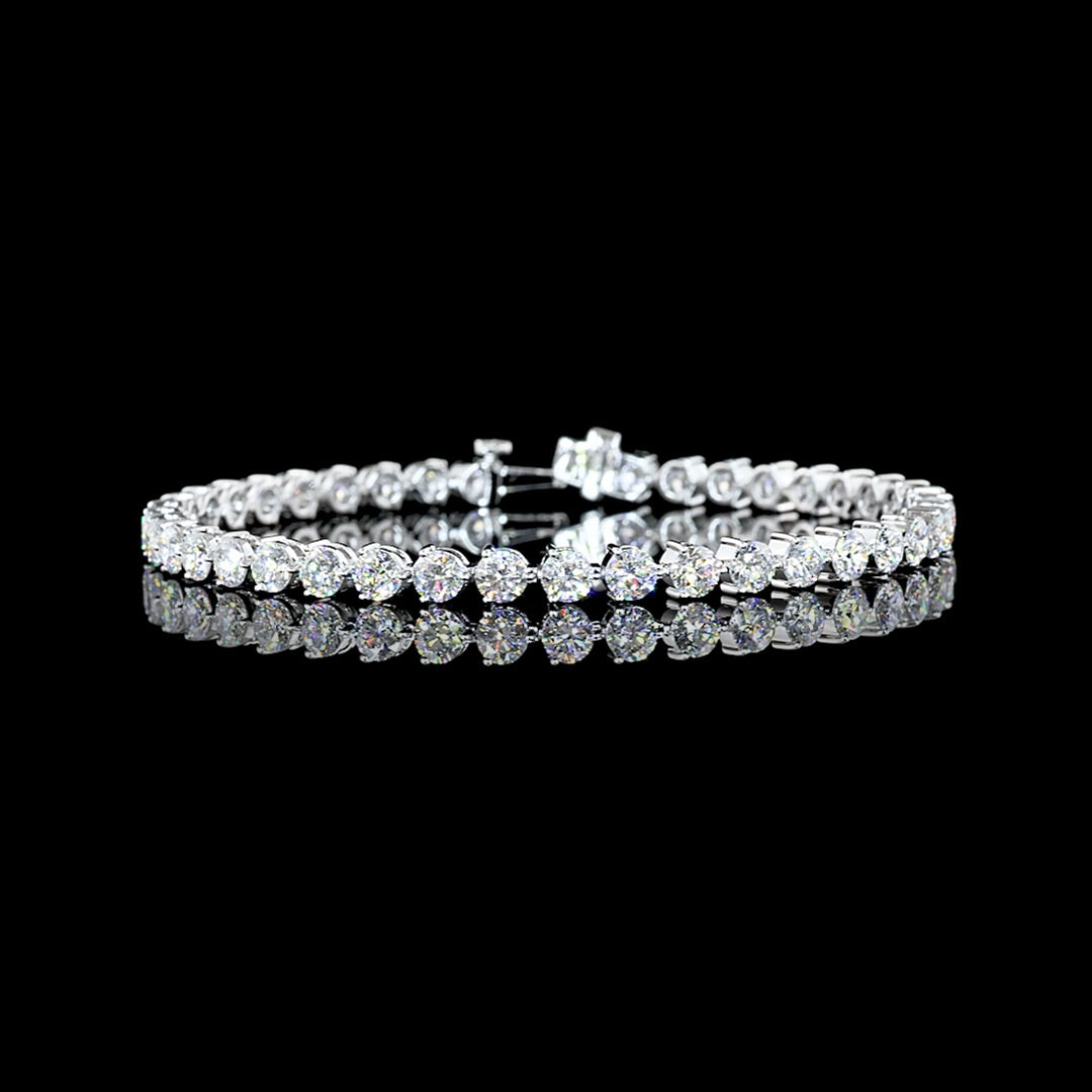 8 CTW Three-Prong Round Lab Grown Diamond Tennis Bracelet