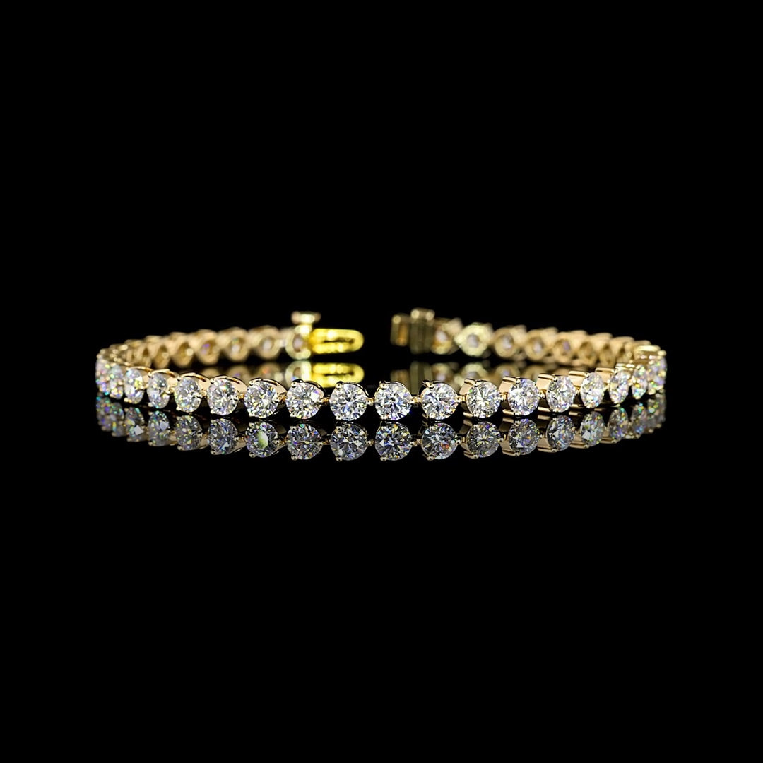 8 CTW Three-Prong Round Lab Grown Diamond Tennis Bracelet