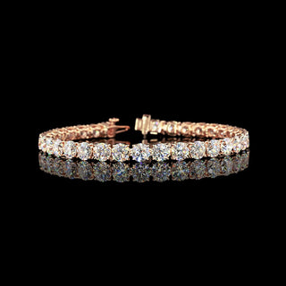 Round lab-grown diamond tennis bracelet with 17.25 carats total weight, 7-inch length, featuring sparkling 50-point diamonds.
