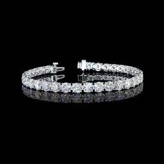 Round lab-grown diamond tennis bracelet with 17.25 carats total weight in white gold, featuring 50-point diamonds on a 7-inch bracelet.