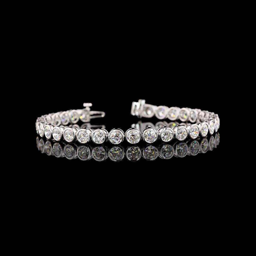 Luxe Round Bezel Lab Grown Diamond Tennis Bracelet