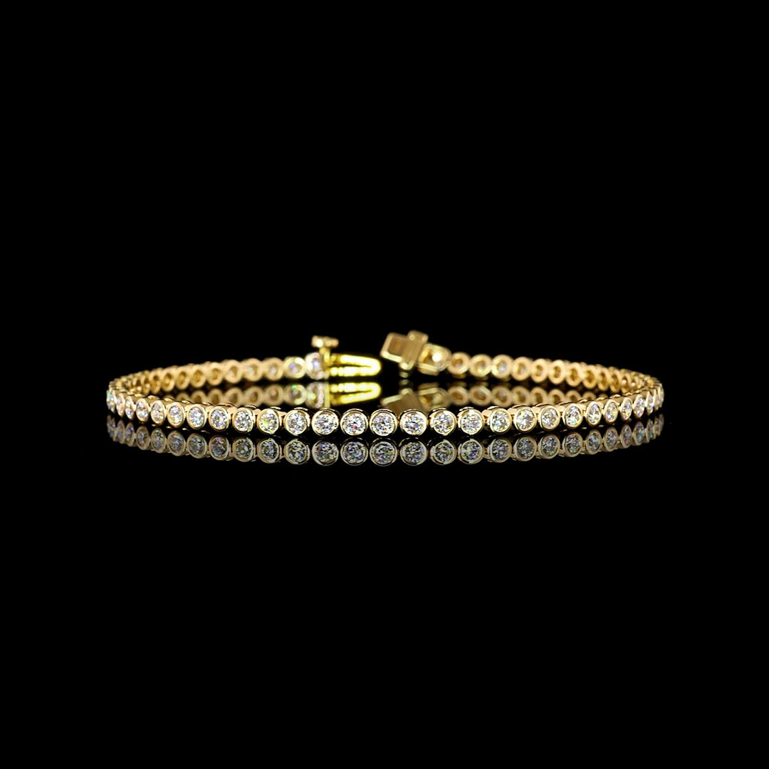 Round Bezel Lab Grown Diamond Tennis Bracelet