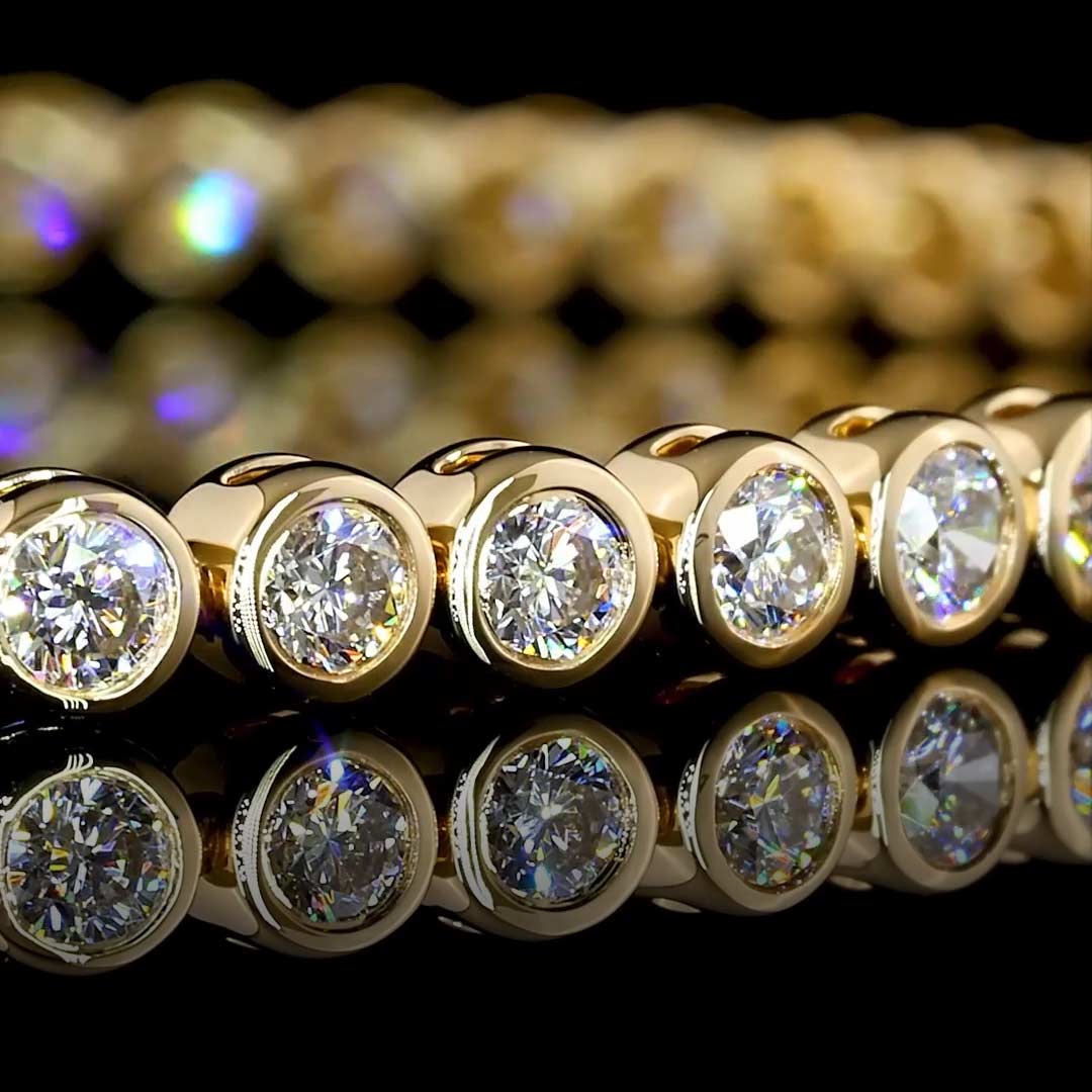 Round Bezel Lab Grown Diamond Tennis Bracelet