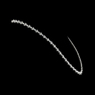Floral pear and marquise lab-grown diamond tennis necklace with 11 carats, 16-inch white gold chain, elegant and sparkling jewelry piece