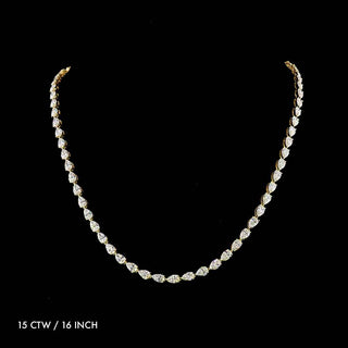 East West Pear Lab Grown Diamond Tennis Necklace
