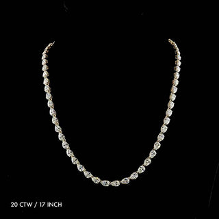 East West Pear Lab Grown Diamond Tennis Necklace