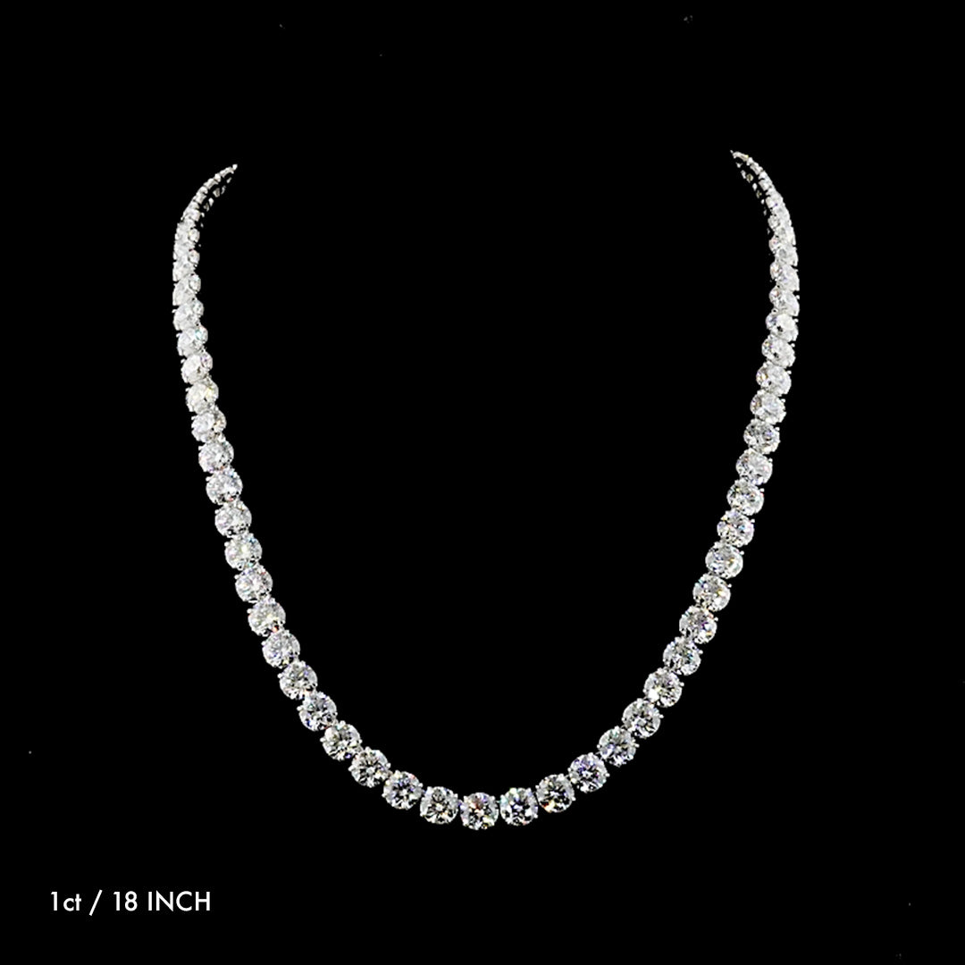 Grande Round Lab Grown Diamond Tennis Necklace