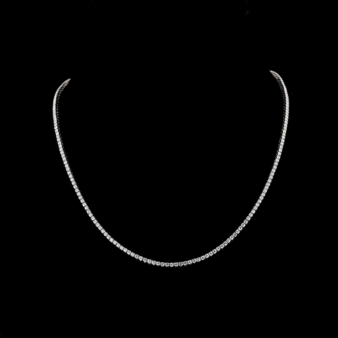 Petite Round Lab Grown Diamond Tennis Necklace