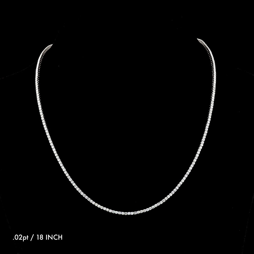Petite Round Lab Grown Diamond Tennis Necklace