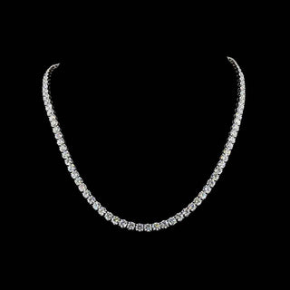 Round lab-grown diamond tennis necklace with 33pt diamonds, 30ct total weight, 16-inch white gold chain from LabGrownDiamonds.com