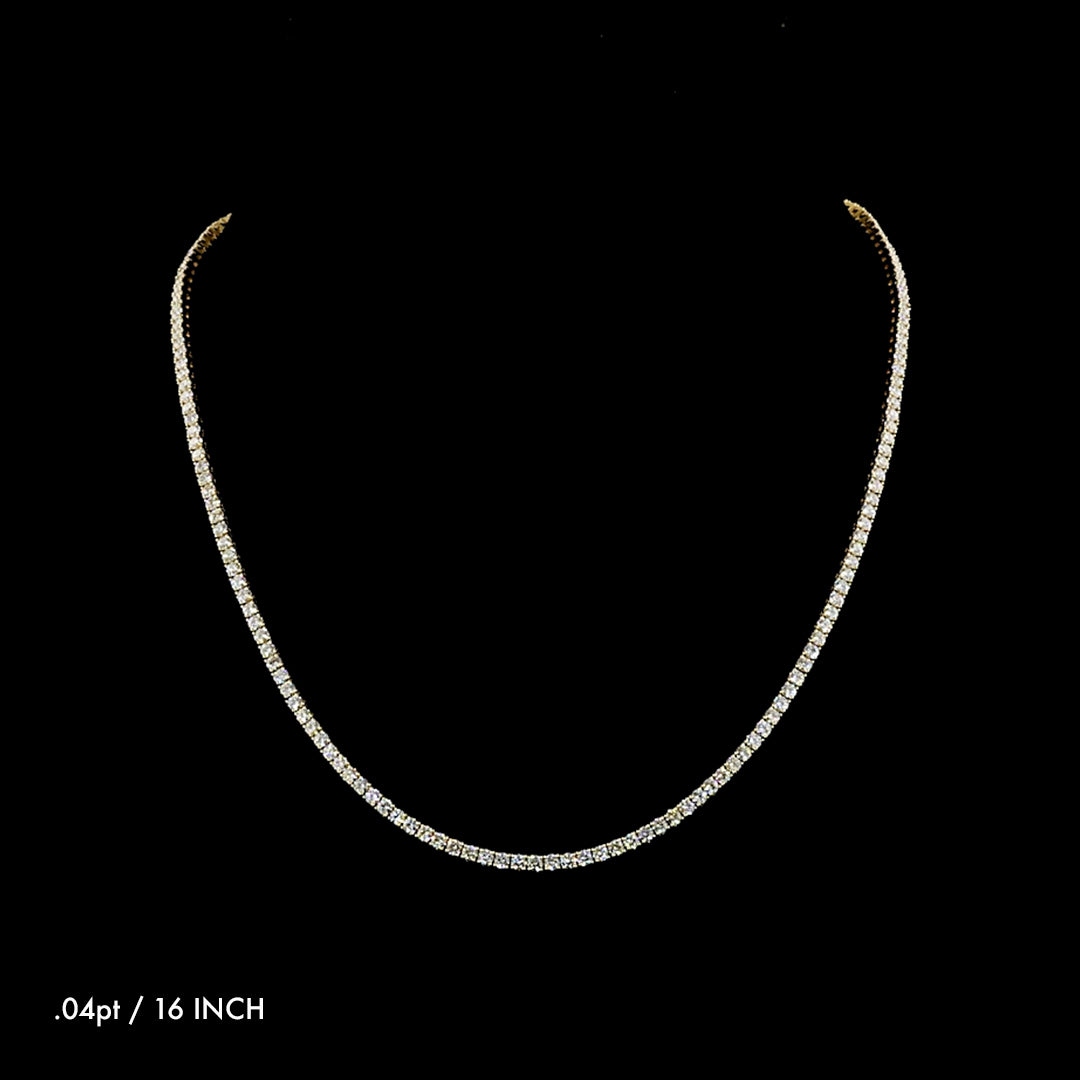 Classic Round Lab Grown Diamond Tennis Necklace