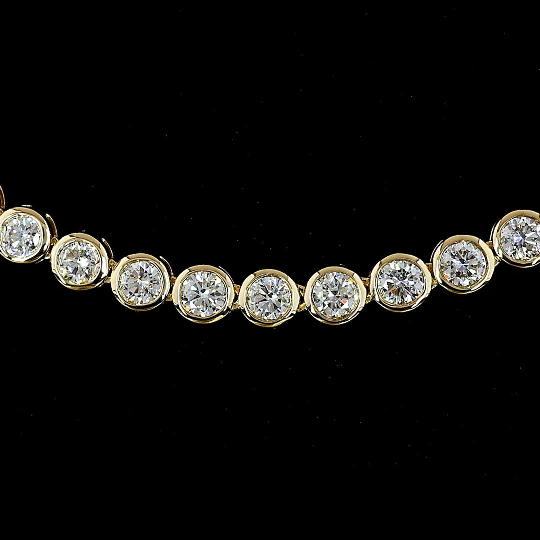 6 CTW Round Bezel Lab Grown Diamond Tennis Necklace