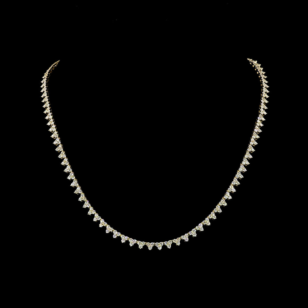 6 CTW Round Trio Lab Grown Diamond Tennis Necklace