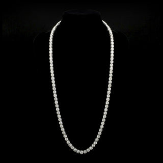 Opera-length Lab Grown Diamond tennis necklace with round 60pt diamonds, 100ctw, 34-inch white gold chain, by LabGrownDiamonds.com