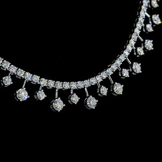 7 CTW Round Lab Grown Diamond Dangle Tennis Necklace - LabGrownDiamonds.com