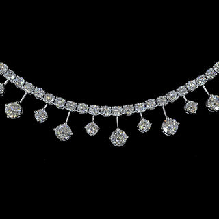 7 CTW Round Lab Grown Diamond Dangle Tennis Necklace - LabGrownDiamonds.com