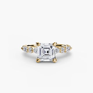 Marquise and Round Alternating Diamond Accent Engagement Ring
