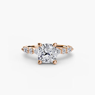 Marquise and Round Alternating Diamond Accent Engagement Ring