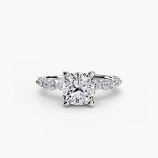 Marquise and Round Alternating Diamond Accent Engagement Ring