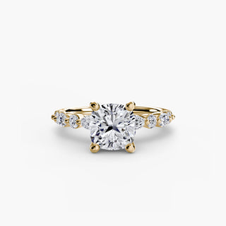 Marquise and Round Alternating Diamond Accent Engagement Ring