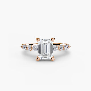 Marquise and Round Alternating Diamond Accent Engagement Ring