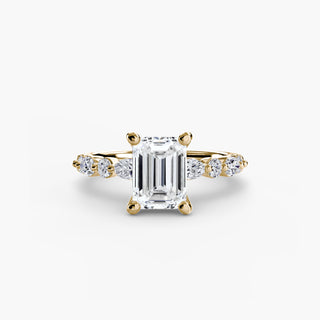 Marquise and Round Alternating Diamond Accent Engagement Ring