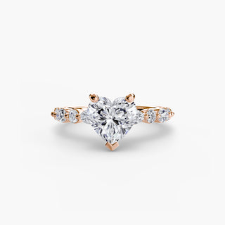 Marquise and Round Alternating Diamond Accent Engagement Ring