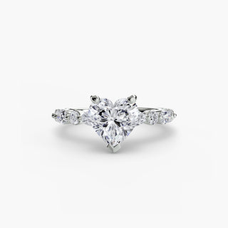 Marquise and Round Alternating Diamond Accent Engagement Ring