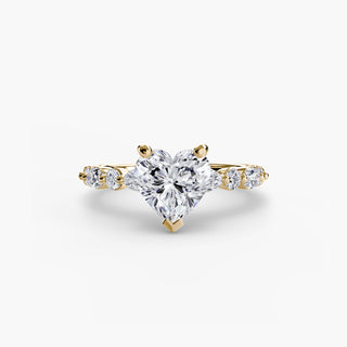 Marquise and Round Alternating Diamond Accent Engagement Ring