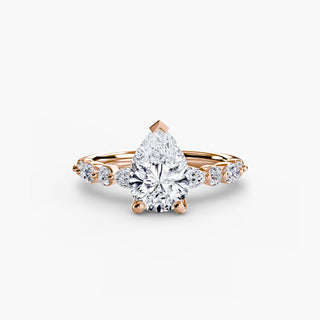 Marquise and Round Alternating Diamond Accent Engagement Ring