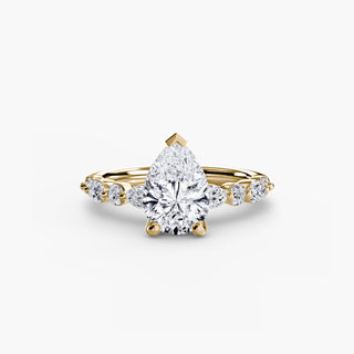 Marquise and Round Alternating Diamond Accent Engagement Ring