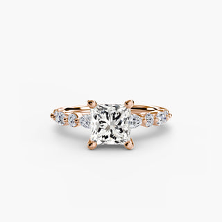 Marquise and Round Alternating Diamond Accent Engagement Ring