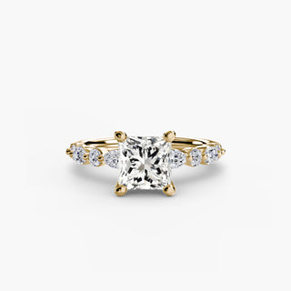 Marquise and Round Alternating Diamond Accent Engagement Ring