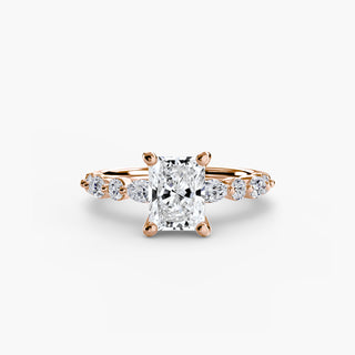 Marquise and Round Alternating Diamond Accent Engagement Ring